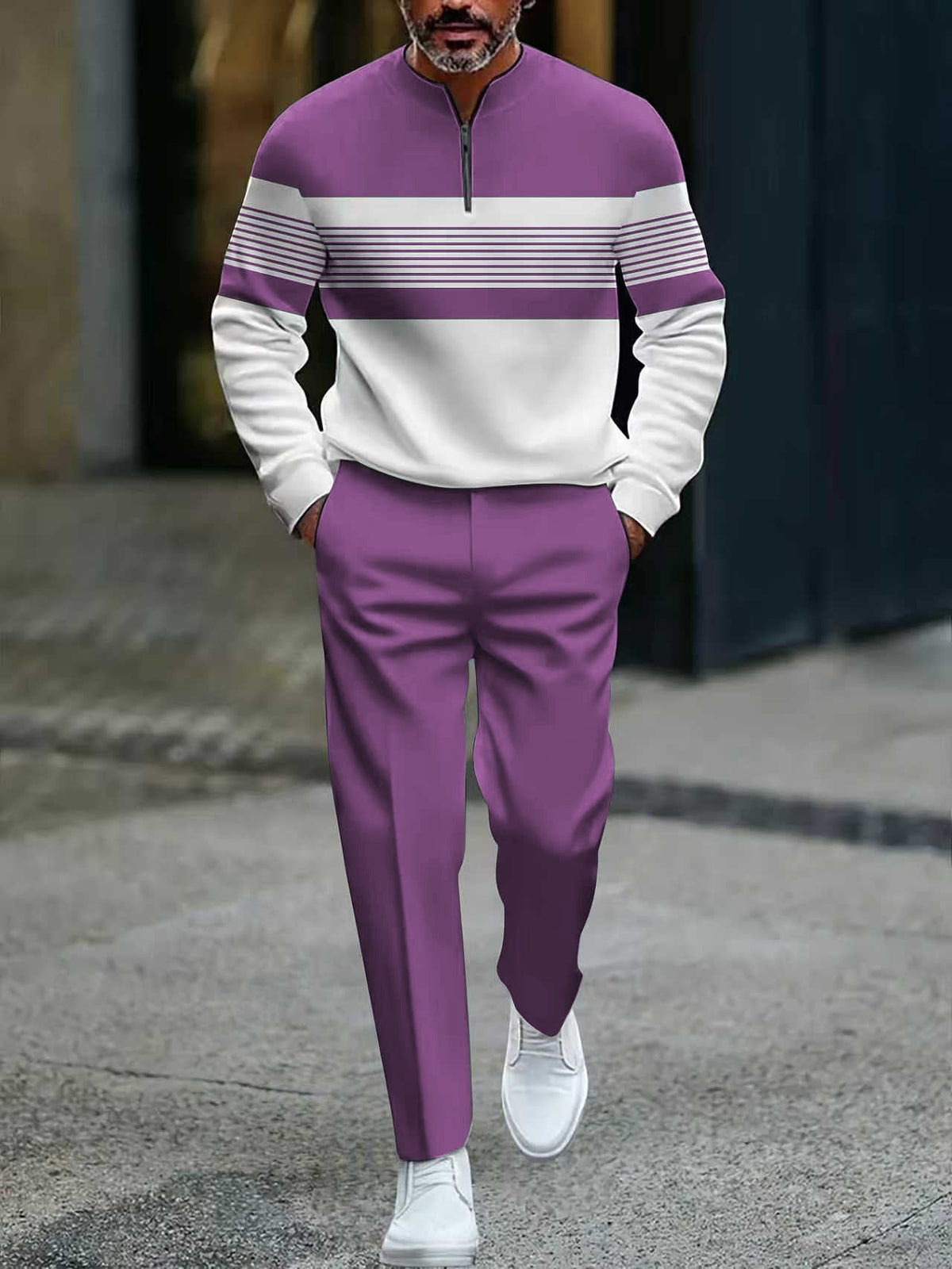 🌿👬Men's printed suit, including shirt and trousers