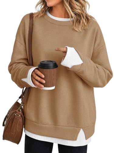 Women's Layered Sweatshirt Crew Neck Pullover