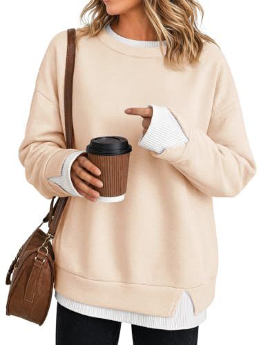Women's Layered Sweatshirt Crew Neck Pullover