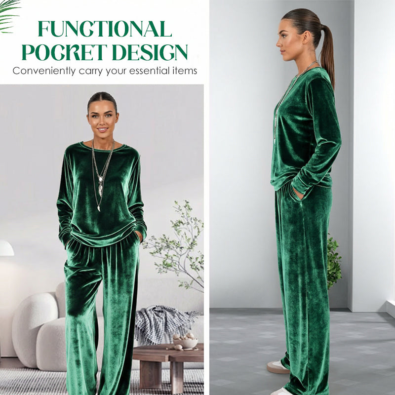 Women's velvet two-piece set