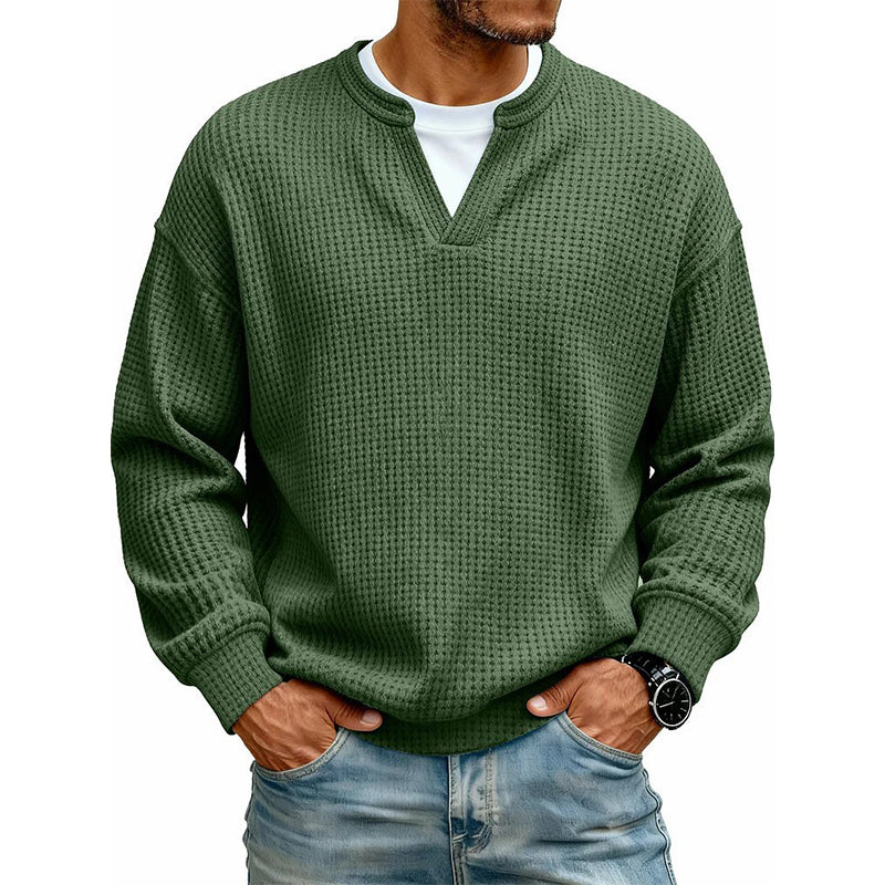 Herren Waffel-T-Shirt im Layer-Look | Bequemer Alltagsstil mit eleganter Struktur 👚